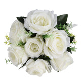 Artificial Wedding Bouquet Silk Flower Simulation Rose Bouquet for Bride Holding FlowersMilky White In Australia - Darrahopens