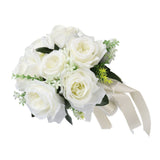 Artificial Wedding Bouquet Silk Flower Simulation Rose Bouquet for Bride Holding FlowersMilky White In Australia - Darrahopens