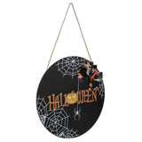 Spider Web Pattern Welcome Sign Wooden Hanging Door Hanger for Halloween Family Gathering BlackBowknot Included In Australia - Darrahopens