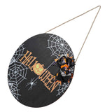 Spider Web Pattern Welcome Sign Wooden Hanging Door Hanger for Halloween Family Gathering BlackBowknot Included In Australia - Darrahopens