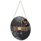 Spider Web Pattern Welcome Sign Wooden Hanging Door Hanger for Halloween Family Gathering BlackBowknot Included In Australia - Darrahopens