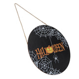 Spider Web Pattern Welcome Sign Wooden Hanging Door Hanger for Halloween Family Gathering BlackBowknot Not Included In Australia - Darrahopens