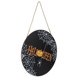 Spider Web Pattern Welcome Sign Wooden Hanging Door Hanger for Halloween Family Gathering BlackBowknot Not Included In Australia - Darrahopens