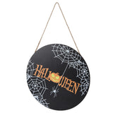 Spider Web Pattern Welcome Sign Wooden Hanging Door Hanger for Halloween Family Gathering BlackBowknot Not Included In Australia - Darrahopens
