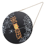 Spider Web Pattern Welcome Sign Wooden Hanging Door Hanger for Halloween Family Gathering BlackBowknot Not Included In Australia - Darrahopens