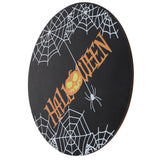 Spider Web Pattern Welcome Sign Wooden Hanging Door Hanger for Halloween Family Gathering BlackBowknot Not Included