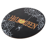 Spider Web Pattern Welcome Sign Wooden Hanging Door Hanger for Halloween Family Gathering BlackBowknot Not Included