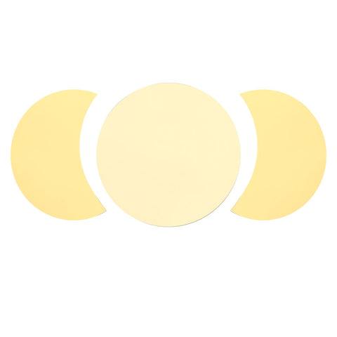 Acrylic Mirror Wall Sticker Sun Half Moon Shape Decorative Background Decal for Home UseGold
