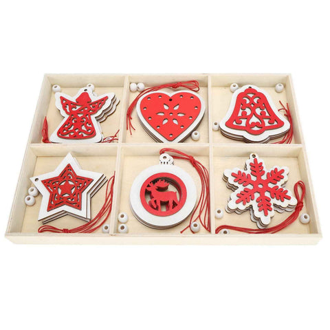 Wooden Hanging Ornaments DIY Christmas Tree Decorative Pendants Decoration AccessoriesJM02034