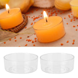 50Pcs DIY Plastic Candle Mold Transparent Heat Resistant Candle Making Container AccessoryRound Shape