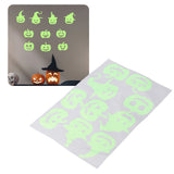 Halloween Fluorescent Wall Sticker Self Adhesive Decorative Sticker with Witch Pumpkin Pattern