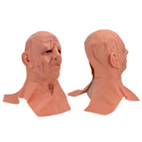 Old Man Mask Scary Halloween Latex Bald Human Head Cover Costume Party Cosplay Props