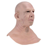 Realistic Bald Head Man Mask Latex Human Face Mask Funny Scary Halloween Costume Cosplay Props