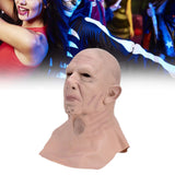 Realistic Bald Head Man Mask Latex Human Face Mask Funny Scary Halloween Costume Cosplay Props