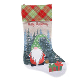 Christmas Decorative Sock Faceless Doll Pattern Children's Gift Bag for Festival Costume PartyGreen Hat