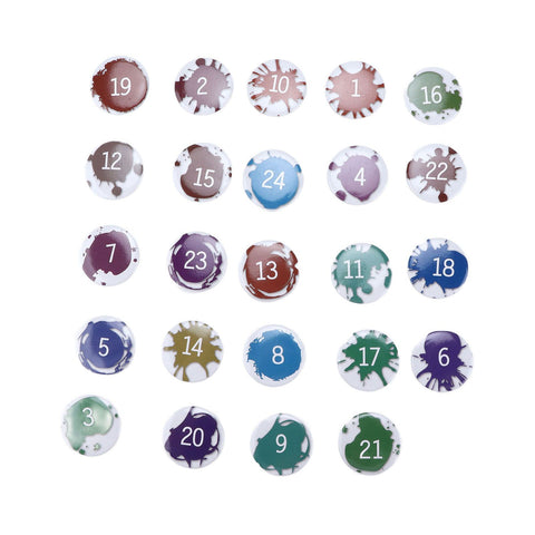 Lucky Number Button Pin Unique Pattern Button Pin Cartoon Advent Calendar Brooch24PCS Paint Graffiti In Australia - Darrahopens