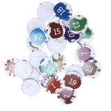 Lucky Number Button Pin Unique Pattern Button Pin Cartoon Advent Calendar Brooch24PCS Paint Graffiti