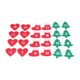 24PCS Christmas Bag Lucky Number Drawstring Christmas Sack Advent Calendar Christmas PouchWhite
