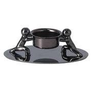Candlestick Holder Stainless Steel Candle Holder Romantic Candle Stand Candlestick Ornament for Home DecorationBlack