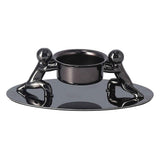 Candlestick Holder Stainless Steel Candle Holder Romantic Candle Stand Candlestick Ornament for Home DecorationBlack