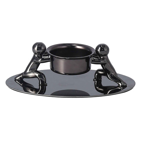 Candlestick Holder Stainless Steel Candle Holder Romantic Candle Stand Candlestick Ornament for Home DecorationBlack