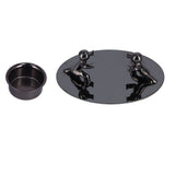 Candlestick Holder Stainless Steel Candle Holder Romantic Candle Stand Candlestick Ornament for Home DecorationBlack
