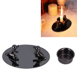 Candlestick Holder Stainless Steel Candle Holder Romantic Candle Stand Candlestick Ornament for Home DecorationBlack