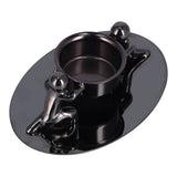 Candlestick Holder Stainless Steel Candle Holder Romantic Candle Stand Candlestick Ornament for Home DecorationBlack