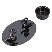 Candlestick Holder Stainless Steel Candle Holder Romantic Candle Stand Candlestick Ornament for Home DecorationBlack