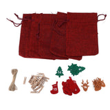 24Pcs Christmas Advent Calendar Drawstring Bags Reusable Hanging Countdown Pouch for Candy Jewelry GiftWine Red In Australia - Darrahopens