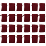 24PCS Drawstring Christmas Bag Lucky Number Gift Bag Christmas Sack Christmas Advent Calendar PouchWine Red