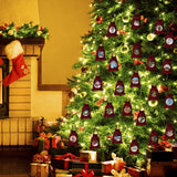 24PCS Drawstring Christmas Bag Lucky Number Gift Bag Christmas Sack Christmas Advent Calendar PouchWine Red