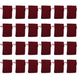 24PCS Christmas Bag Christmas Advent Calendar Countdown Pouch Drawstring Bag Sack Hanging Gift with ClipsWine Red