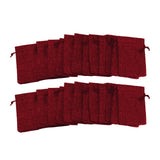 24PCS Christmas Bag Christmas Advent Calendar Countdown Pouch Drawstring Bag Sack Hanging Gift with ClipsWine Red