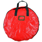 Christmas Wreath Storage Bag PE Woven Fabric Dustproof Round Red Storage Bag for Home Party Office In Australia - Darrahopens