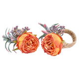 2Pcs Innovative Napkin Buckle Simulation Flower Napkin Ring Holder for Hotel RestaurantOrange In Australia - Darrahopens