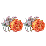 2Pcs Innovative Napkin Buckle Simulation Flower Napkin Ring Holder for Hotel RestaurantOrange In Australia - Darrahopens