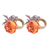 2Pcs Innovative Napkin Buckle Simulation Flower Napkin Ring Holder for Hotel RestaurantOrange In Australia - Darrahopens