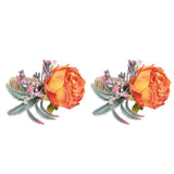 2Pcs Innovative Napkin Buckle Simulation Flower Napkin Ring Holder for Hotel RestaurantOrange In Australia - Darrahopens