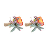 2Pcs Innovative Napkin Buckle Simulation Flower Napkin Ring Holder for Hotel RestaurantOrange