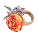 2Pcs Innovative Napkin Buckle Simulation Flower Napkin Ring Holder for Hotel RestaurantOrange