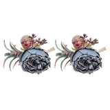 2Pcs Innovative Napkin Buckle Simulation Flower Napkin Ring Holder for Hotel RestaurantBlue In Australia - Darrahopens