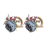 2Pcs Innovative Napkin Buckle Simulation Flower Napkin Ring Holder for Hotel RestaurantBlue In Australia - Darrahopens