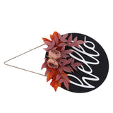 Thanksgiving Wreath Wooden Sign Door Hanging Welcome Sign Wreath Listing Home DecorationMaple Flower