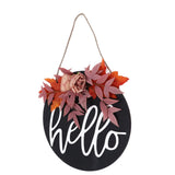 Thanksgiving Wreath Wooden Sign Door Hanging Welcome Sign Wreath Listing Home DecorationMaple Flower