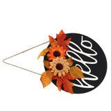Thanksgiving Wreath Wooden Sign Door Hanging Welcome Sign Wreath Listing Home DecorationMaple Leaf Sunflower