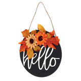 Thanksgiving Wreath Wooden Sign Door Hanging Welcome Sign Wreath Listing Home DecorationMaple Leaf Sunflower