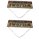 2pcs Halloween Sunflower Wooden Welcome Sign Fall Autumn Decorative Wall Board Hanging Ornaments for Indoor Outdoor Decor