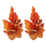 2Pcs Innovative Napkin Ring Decorative Simulation Flower Napkin Holder for Wedding BirthdayMaple Leaf