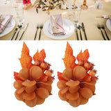 2Pcs Innovative Napkin Ring Decorative Simulation Flower Napkin Holder for Wedding BirthdayMaple Leaf